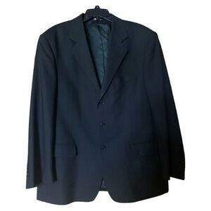 Vito Rufolo Italy Vtg‎ Wool Super 100s Suit Jacket Sport Coat Mens 44S Black